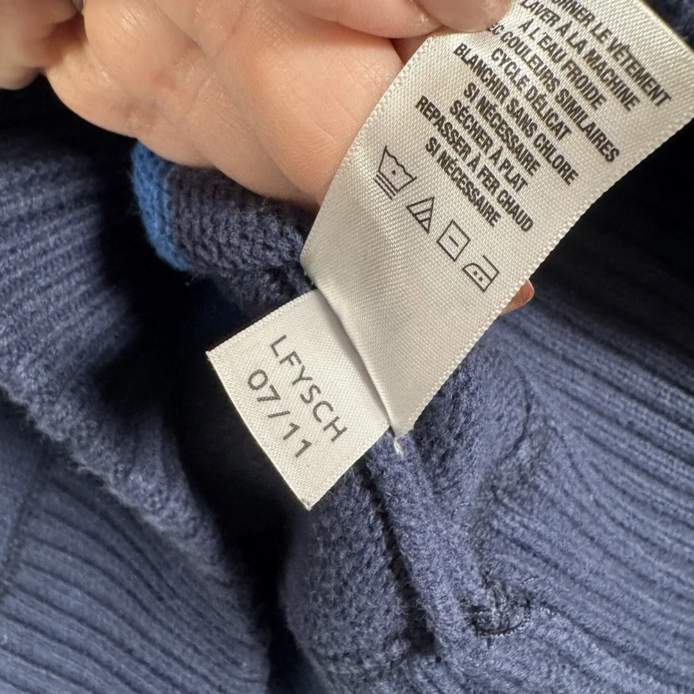 Vintage Aeropostale Y2K Sweater Mens Medium Rugby Stripe Embroidered Blue Ribbed